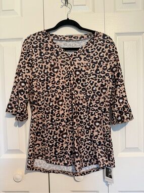 OVO Leopard-Print Tunic Top in Pink and Black